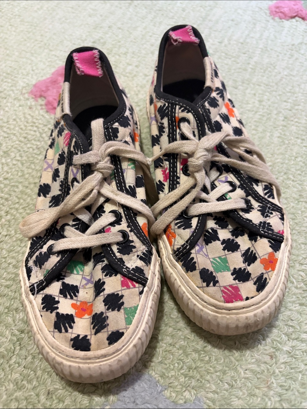 Zara Kids Multi-Color Checker Floral Sneakers